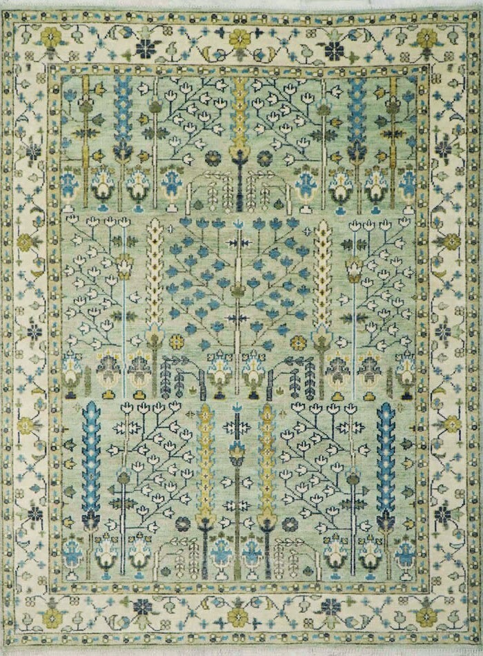 Multi Color Multi Sizes Wool Rug Hand Knotted Traditional Tree of Life Area Rug