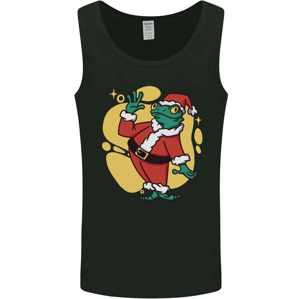 Festive Santa Claus Frog Design Mens Vest Tank Top for Christmas