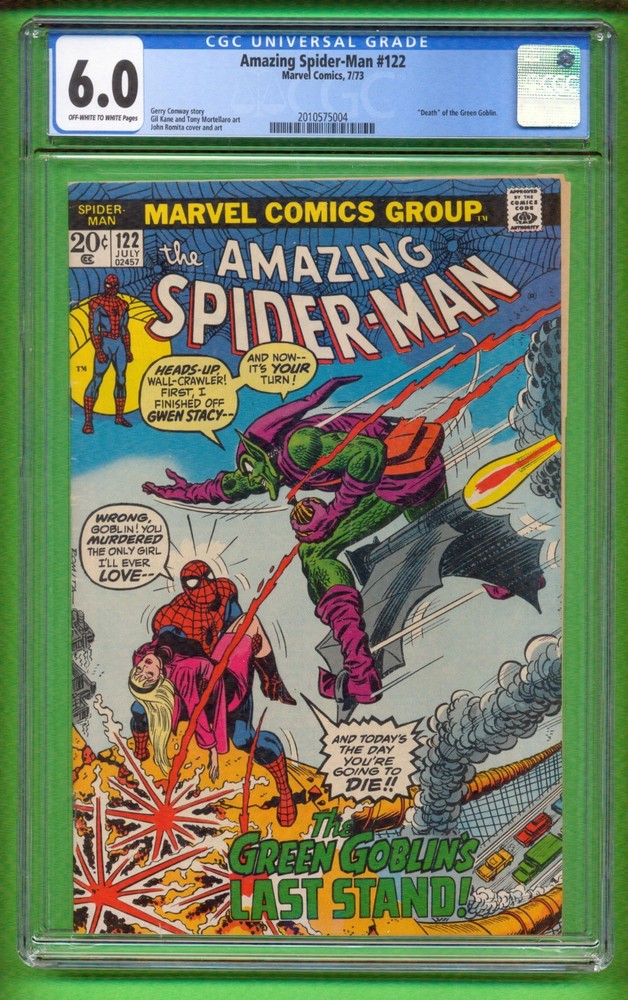 Amazing Spider-Man 122 CGC 6.0 DEATH GREEN GOBLIN Bronze Age Key JULY 1973 1181