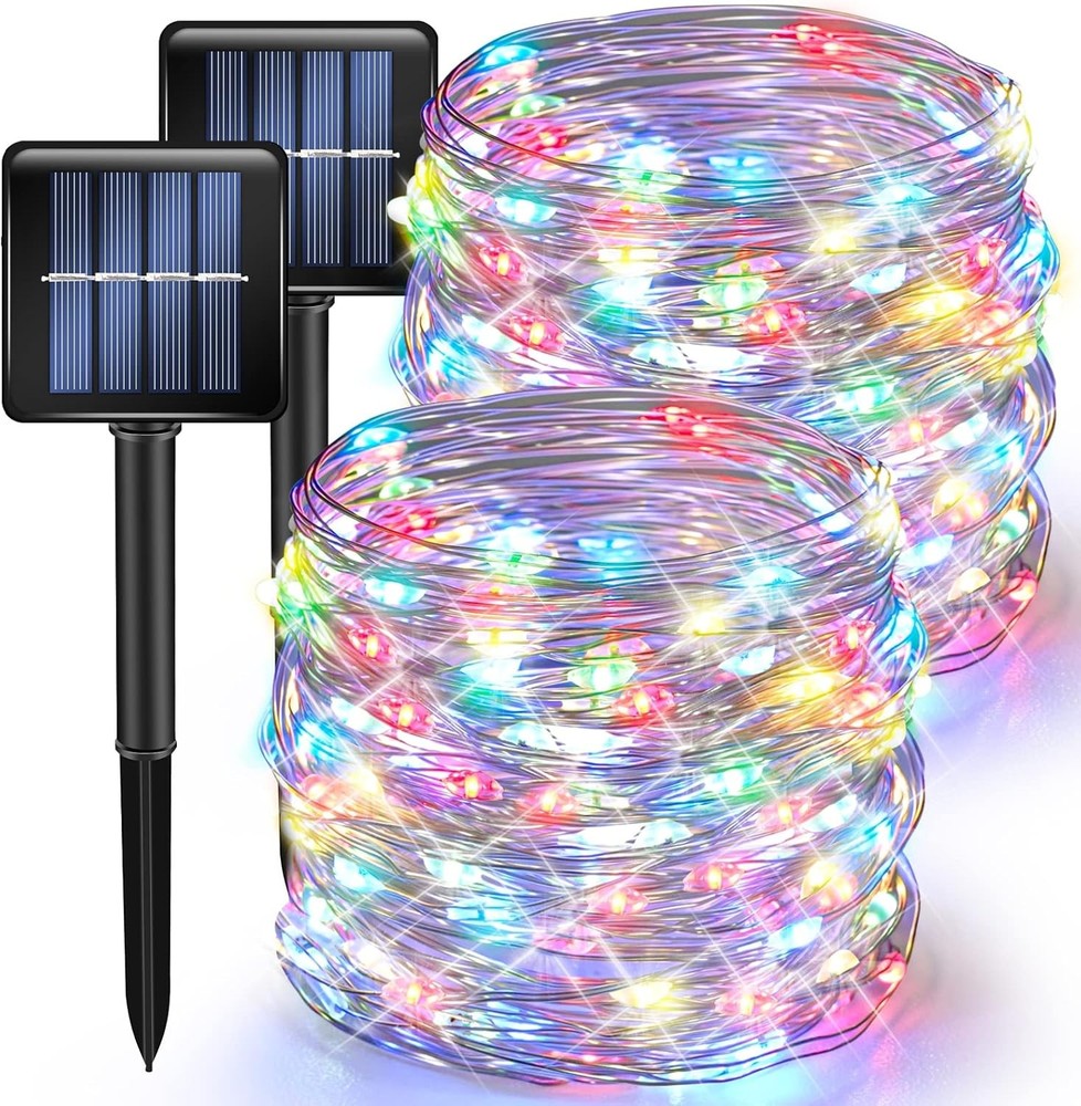 TW SHINE 80-LED Multicolor Solar String Lights Outdoor 2 Pack