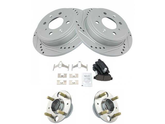 1995-1997 Honda Civic del Sol Rear Brake Pad, Rotor, and Wheel Hub Kit 38SHDH High-Performance Replacement