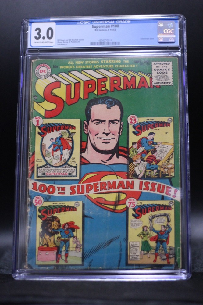 Superman (1939) #100 CGC 3.0 Cream/OW Pages Wayne Boring Plastino Origin Retold