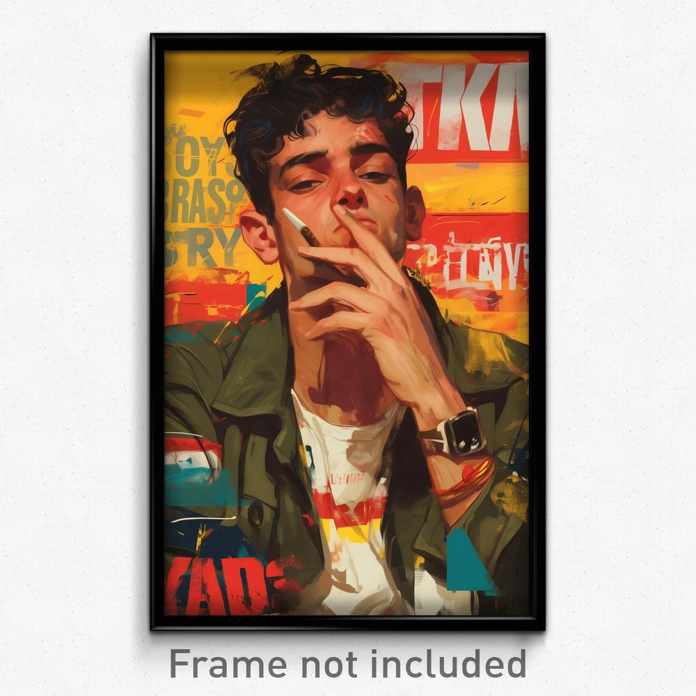 Brazilian Movie Poster - Man Feeling Brazen, Urban Green Jacket (Art Print)