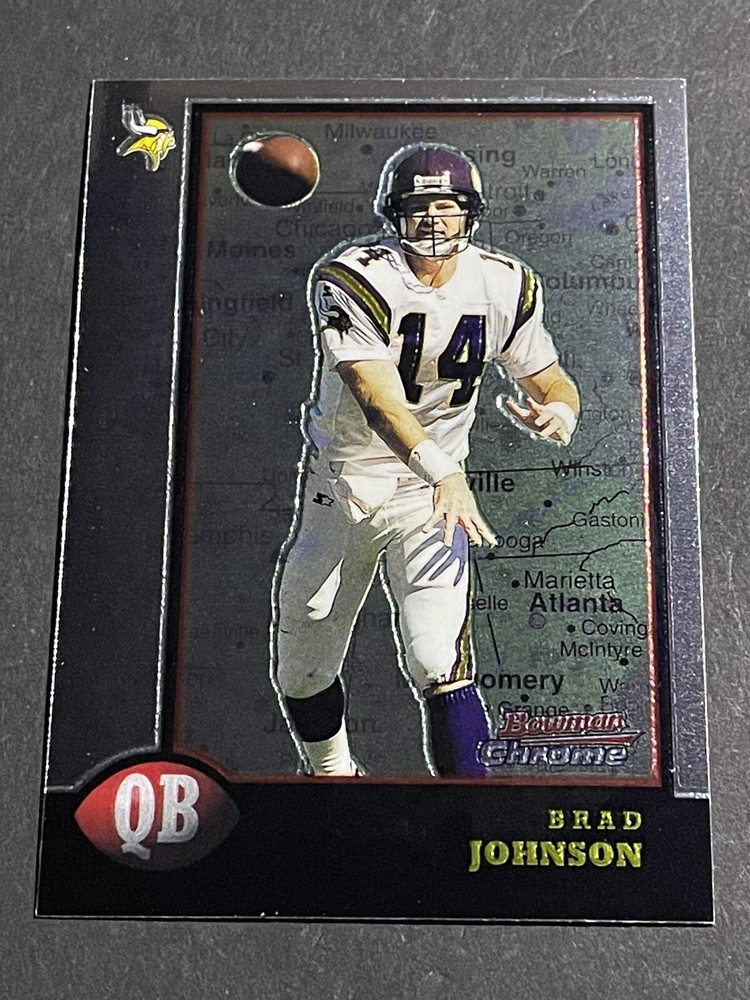 1998 Bowman Chrome Brad Johnson Interstate Insert Card - Minnesota Vikings