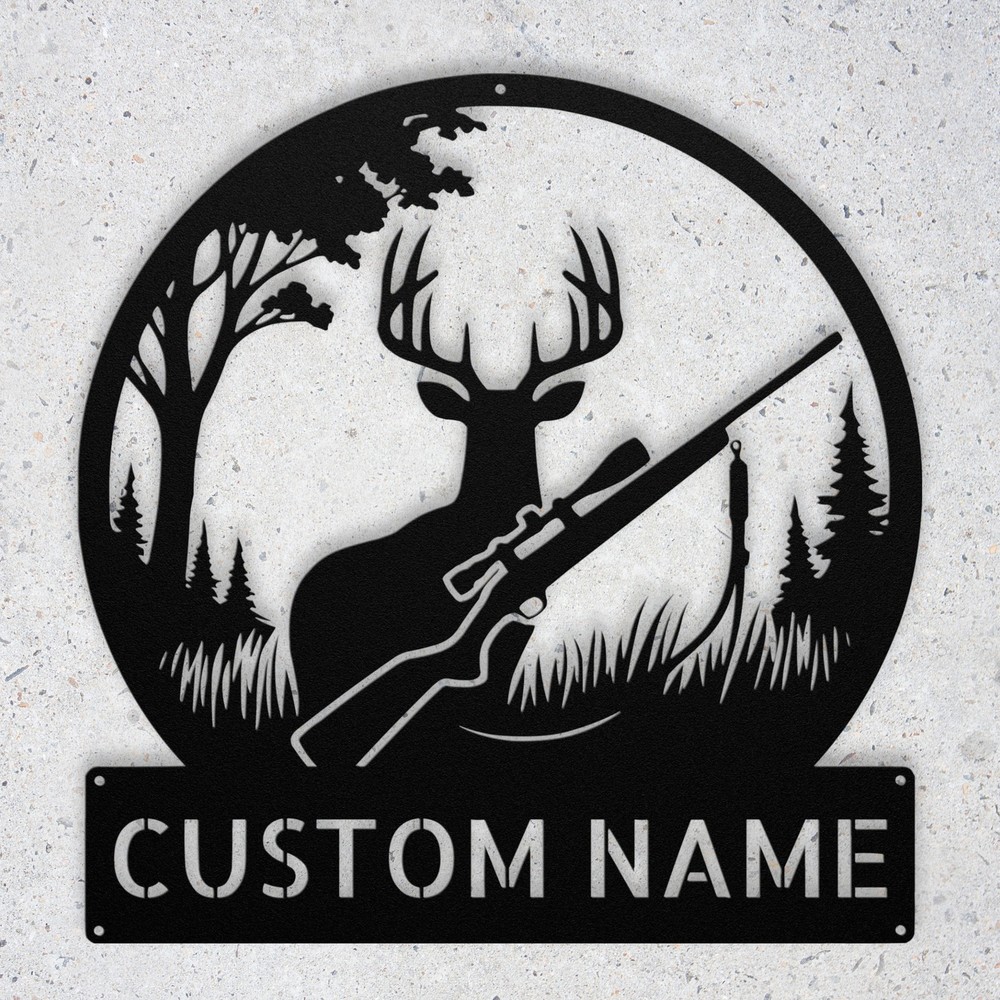 Custom Hunting Metal Sign Personalized Outdoor Art Gift for Hunters Home Decor