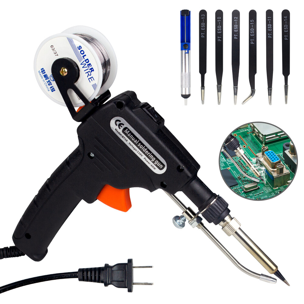 Manual Soldering Gun Electric Iron Auto Machine Kit 110V 60W Welding Repair Tool