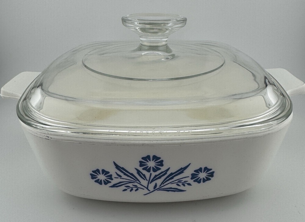 Vintage Corning Ware Pyroceram Blue Cornflower Casserole Dish with Lid B-6