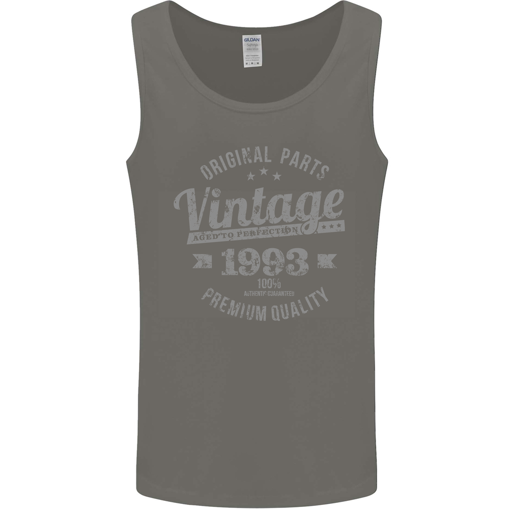 Vintage Year 32nd Birthday 1993 Mens Vest Tank Top Charcoal