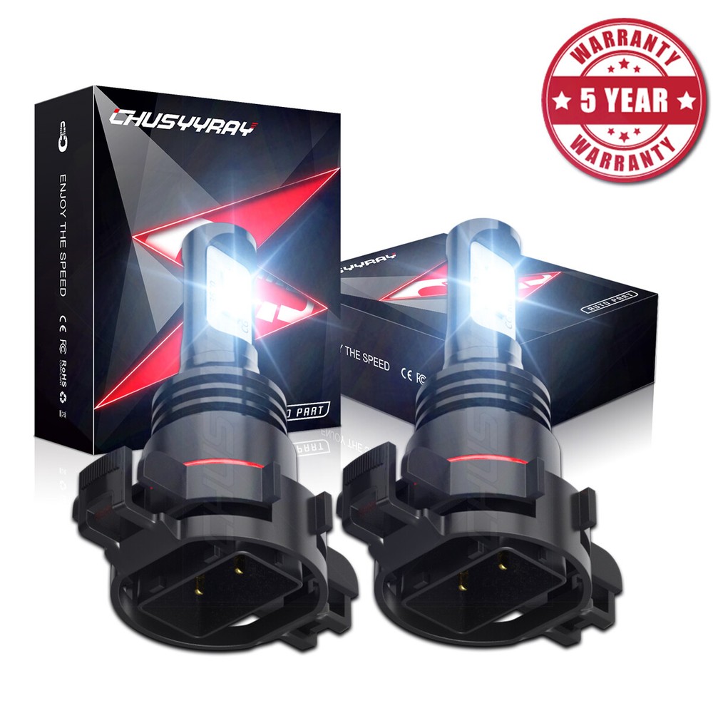 CHUSYYRAY 5202 H16 LED Fog Light Bulbs 6000K Xenon White 10000LM High Power  