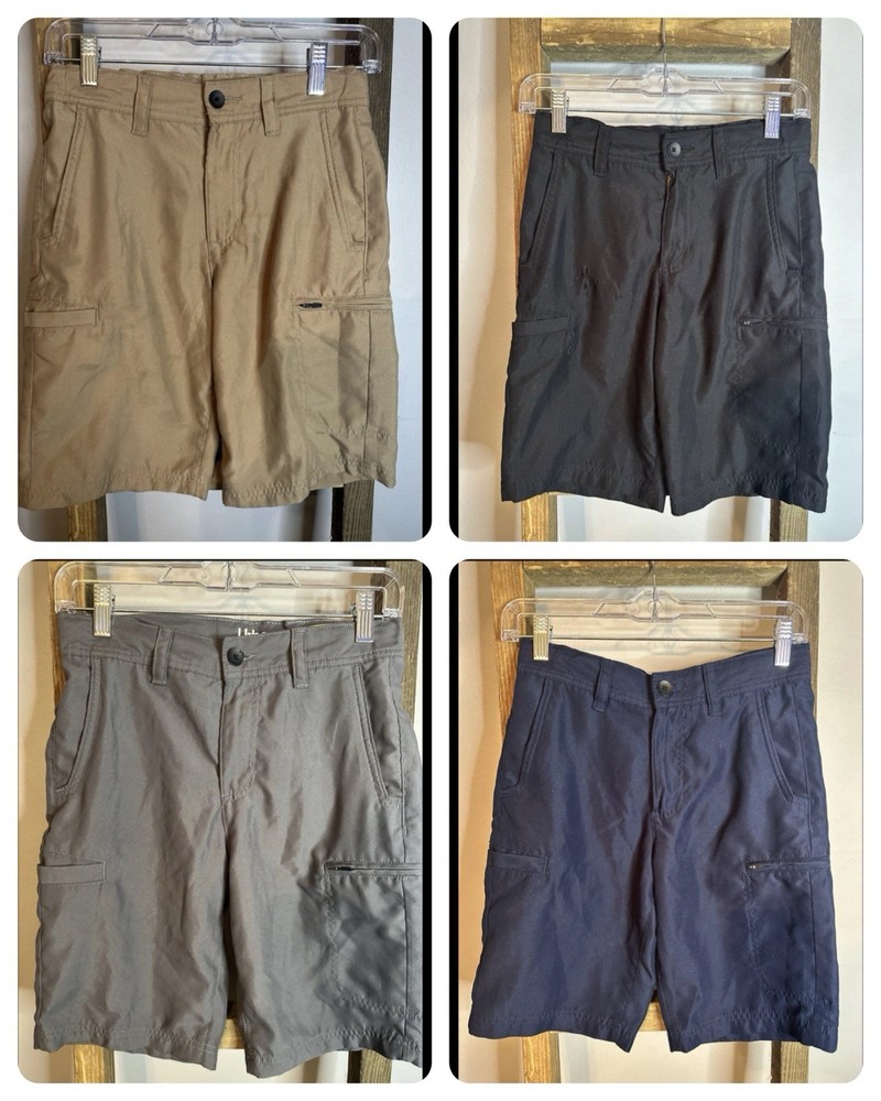 4 Urban Pipeline Boys Polyester Cargo Shorts - Tan, Black, Navy, Grey - Size 12