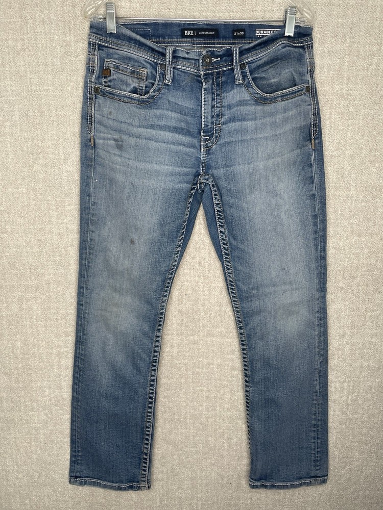 BKE Jake Jeans Men 31x30 Blue Straight Leg Medium Wash Durable Denim