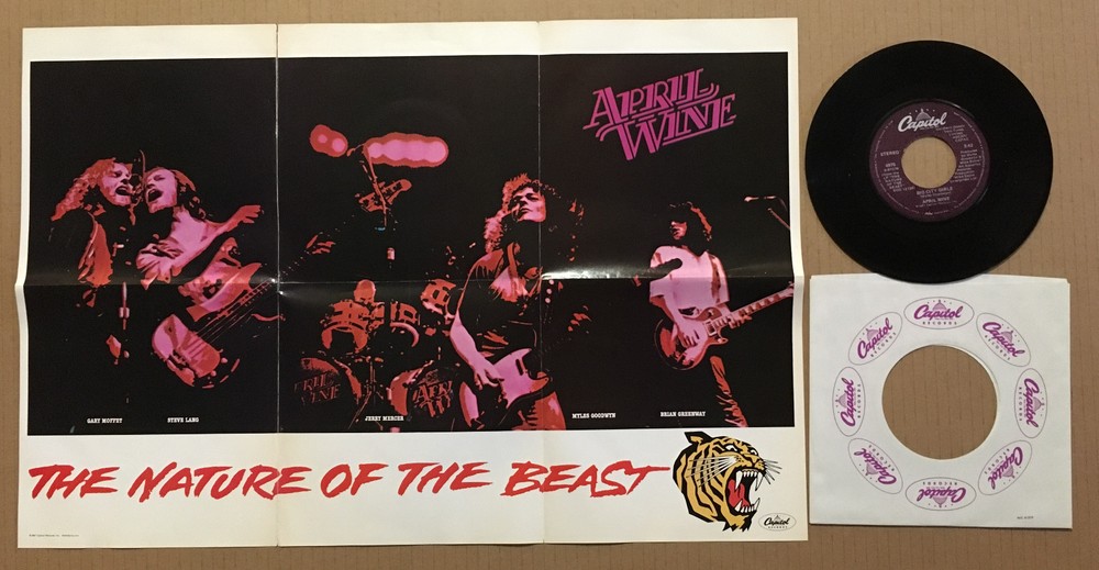 APRIL WINE Just between you & Me 45 w/ POSTER SLEEVE 7 INCH Vinyl USA Seler 1993