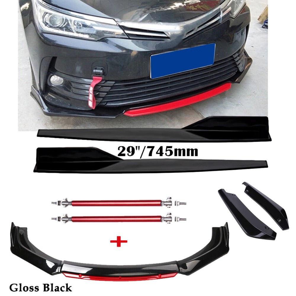 Front Bumper Lip Spoiler Splitter Rear Lip Side Skirt For Toyota Corolla Camry