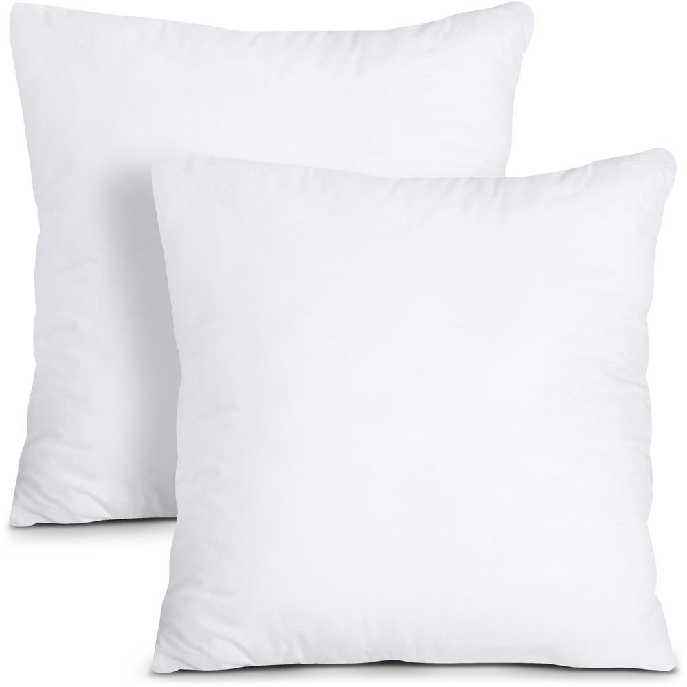 20x20 Inch White Throw Pillow Inserts - Pack of 2 for Bed or Couch Decor