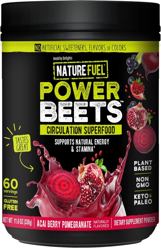 Nature Fuel Power Beets  Powder,  Delicious Acai Berry Pomegranate,  60 Servings