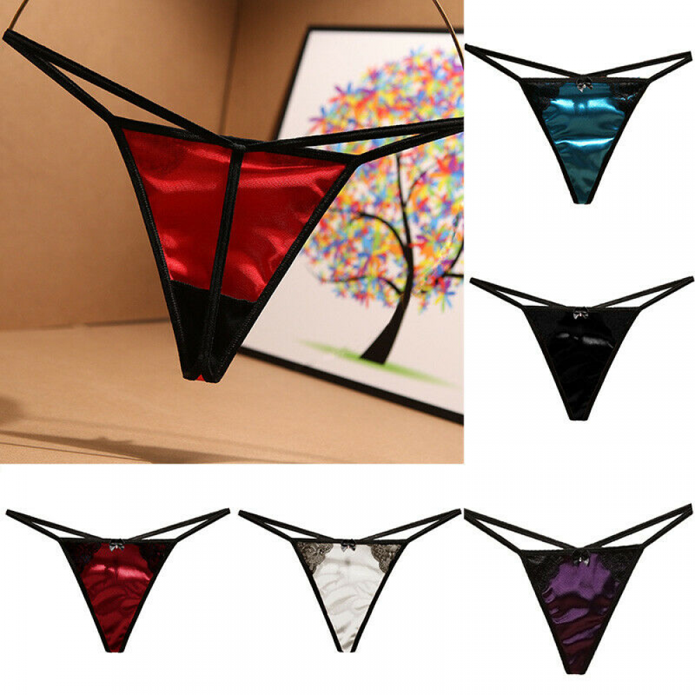 Sexy Lace & Satin G-String Thongs for Women – Comfortable Lingerie Briefs