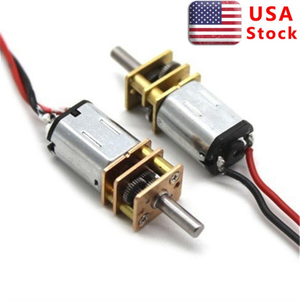 5PC Micro N20 Gear Motor DC 3V-6V Slow Speed Full Metal Gearbox DIY Robot Car US
