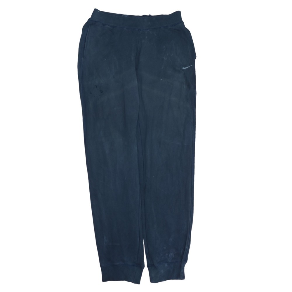 Nike Mens Joggers Navy Blue Nylon Fleece Elastic Waist Tapered Leg Pockets L