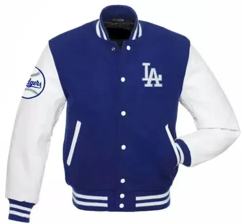 Los Angeles Classic Varsity Jacket With Leather Sleeves Letterman Jacket