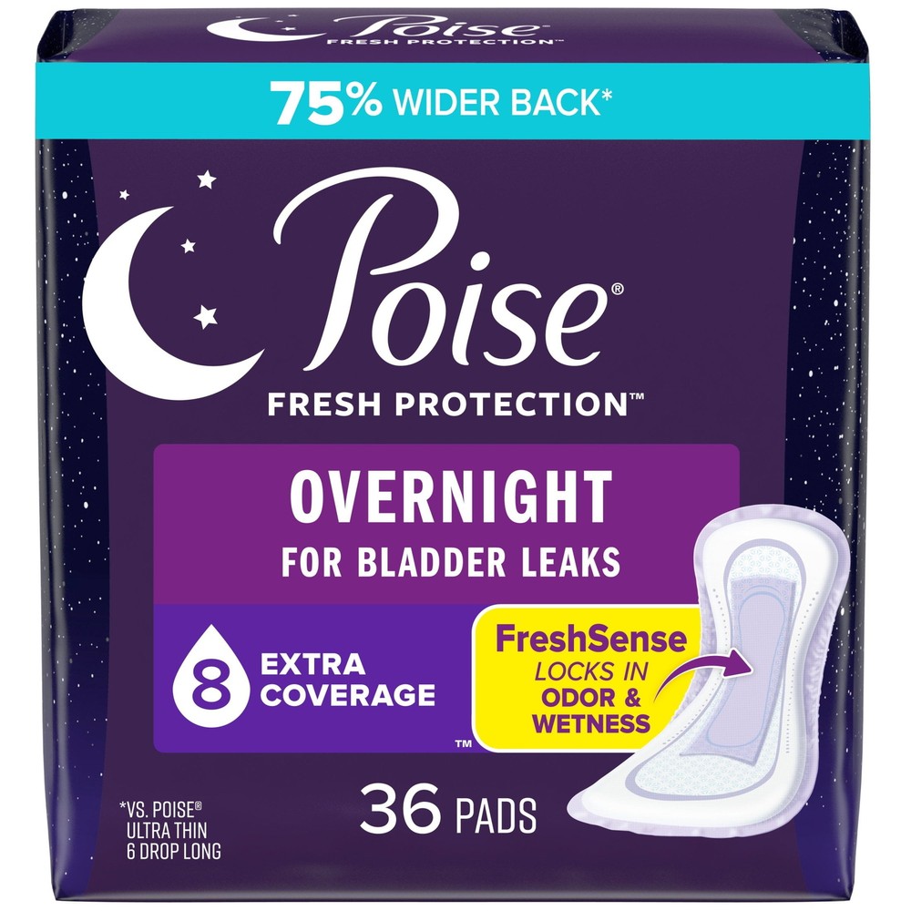 Overnight Incontinence Pads for Women with 8 Drop Extra Coverage Limited Time Offer-image