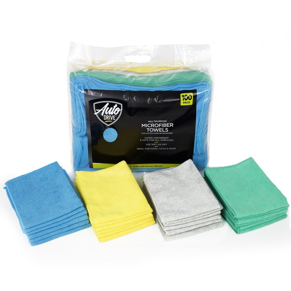 Auto Drive Car Cleaners Multipurpose Microfiber Towels, 12