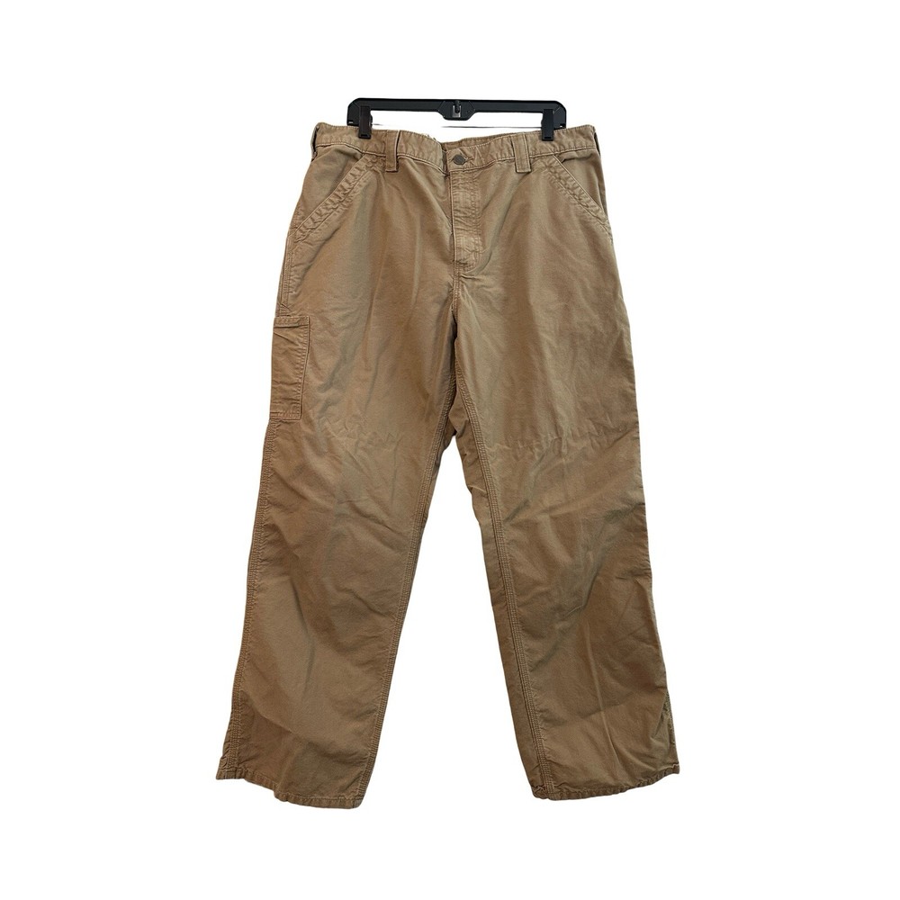 Carhartt Pants Mens Size 38x30 Dungaree Fit Tan Carpenter Canvas Work
