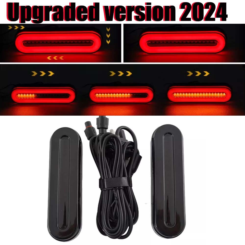 LED Truck Trailer Stop Turn Tail Brake Light Flowing DRL w/Harness Connector US