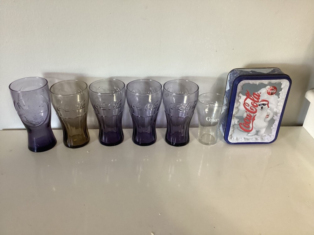 vintage coca cola memorabilia with 1950s McDonald’s speedee cup and lunchbox