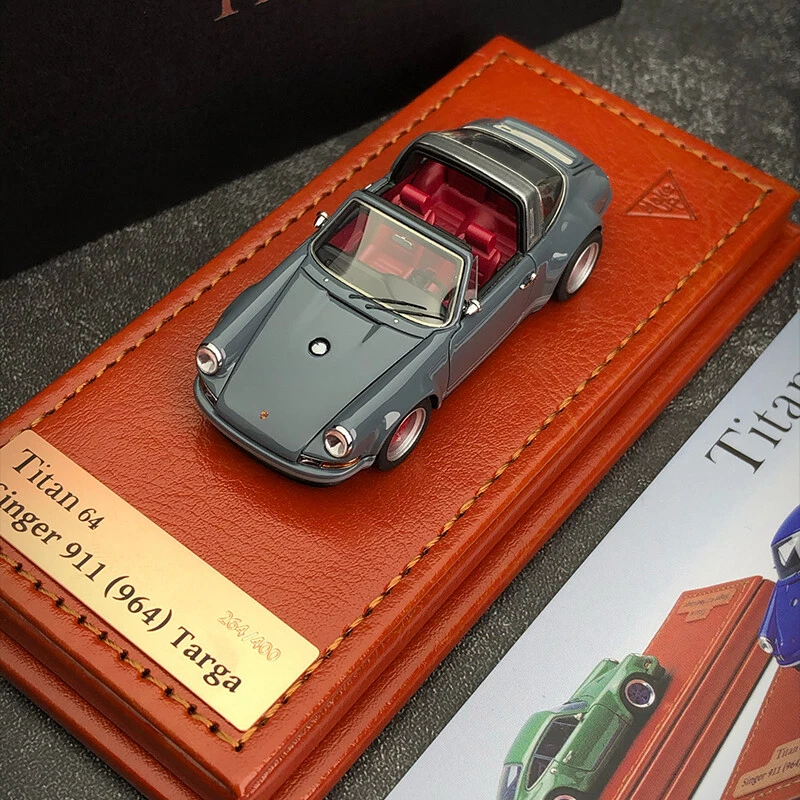 Make Up Titan 64 Porsche Singer 911 964 Targa 1:64 Diecast Car Model Slate Gray