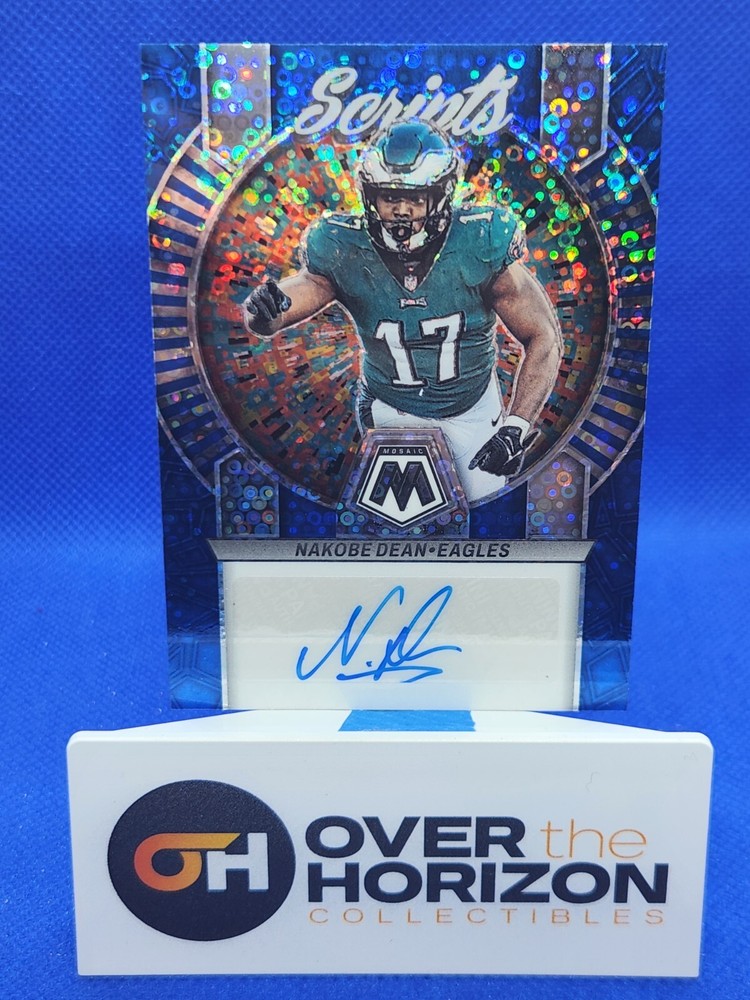 2023 Mosaic Nakobe Dean Scripts Autograph Blue Disco Auto SP