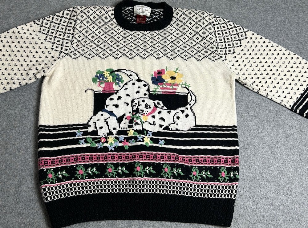 Susan Bristol Hand Embroidered Women's Size M Cardigan Sweater Cottagecore Vtg