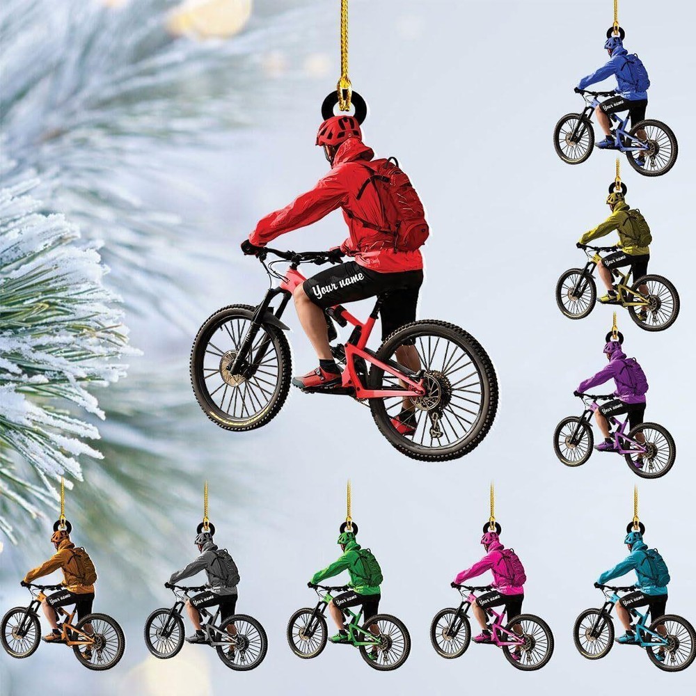 Mountain Biking Christmas Ornament 2024 Mountain Biking Keepsake Biking Lovers O