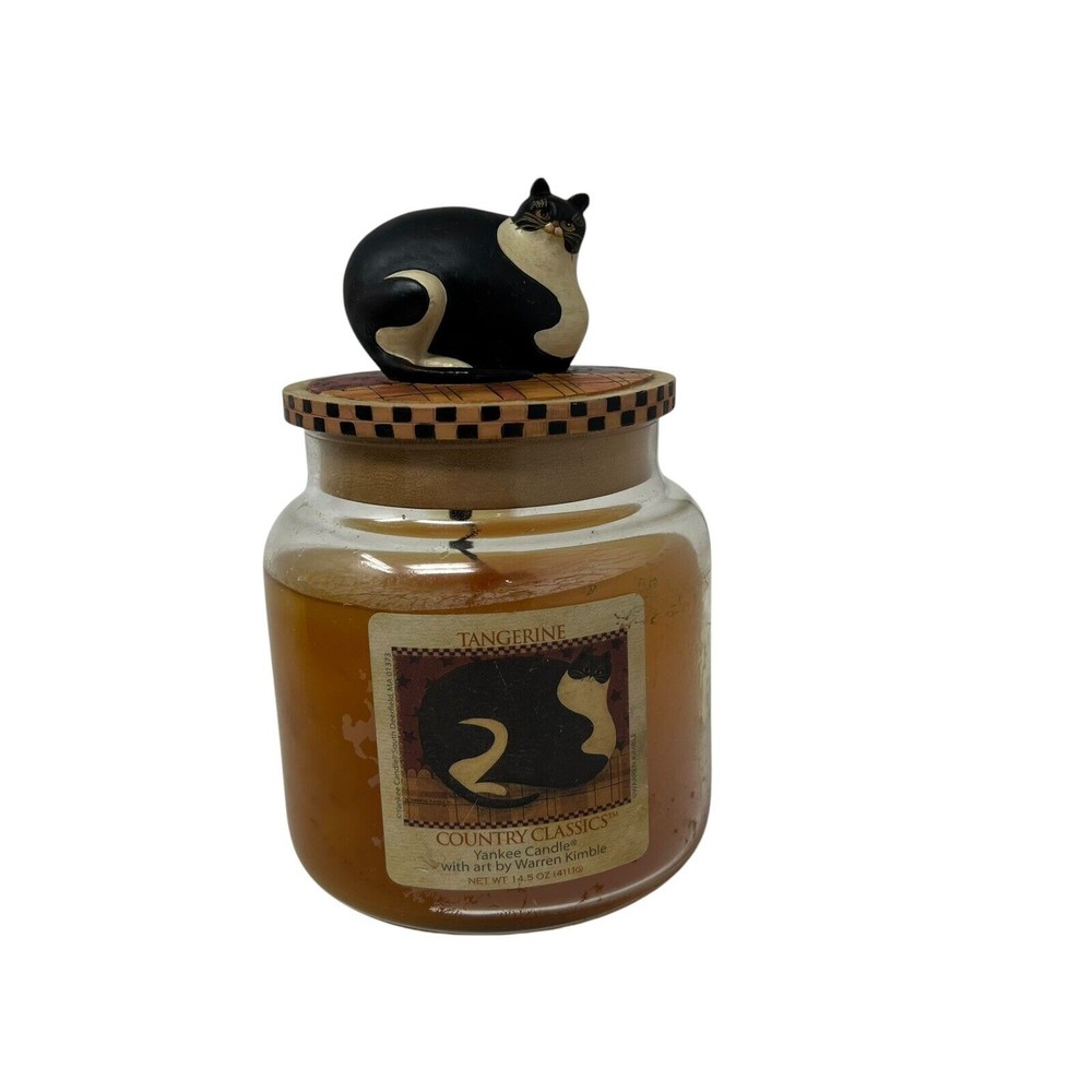 Rare Yankee Candle Tangerine Warren Kimble 14.5oz Jar with Topper