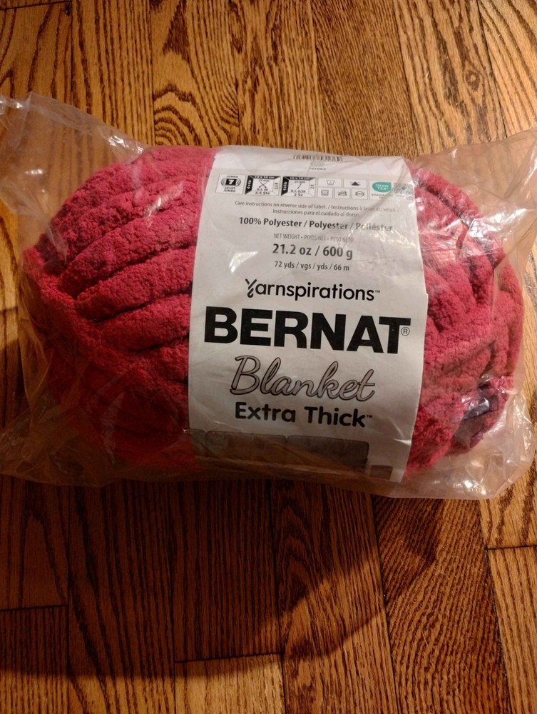 Bernat Blanket Extra Thick Red Yarn Jumbo 7 – BURGONDY 21.2 oz (QTY 4)