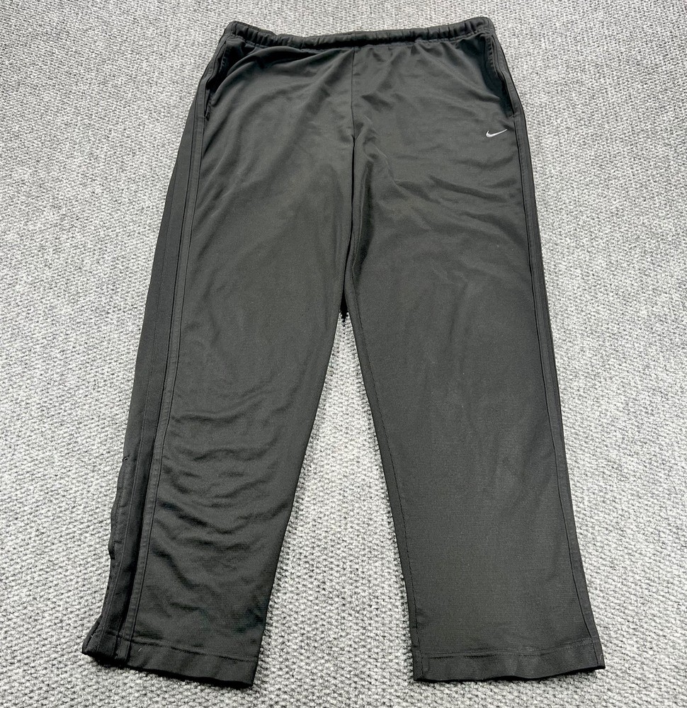 Vintage 90s Nike Sportswear Track Pants Mens 2XL Black Swoosh Basketball Jogger