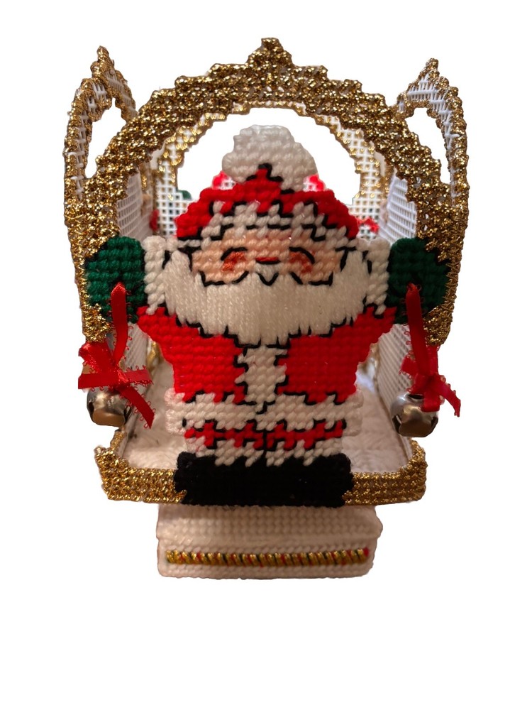 Vintage Christmas Santa Claus Cross Stitch & Bear Decoration Only