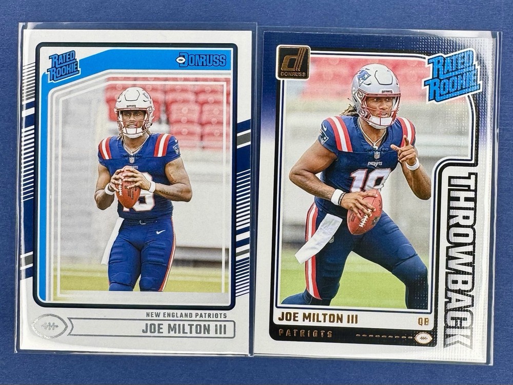 2024 Panini Donruss New England Patriots JOE MILTON Rated Rookies Card #319 LOT