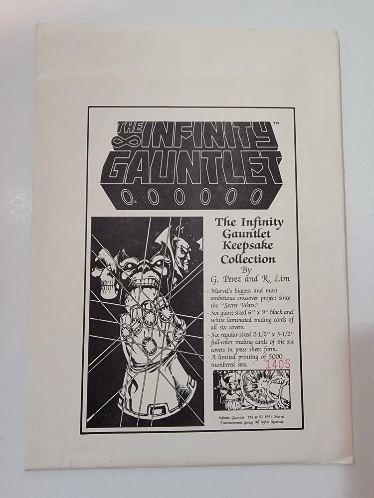 Infinity Gauntlet Keepsake Collection 1991 Sealed George Perez #1405 of 5000 Lmt