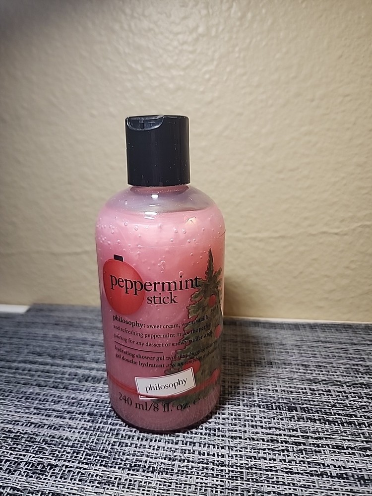 Philosophy Peppermint Stick Shampoo Shower Gel Bubble Bath 8 Oz New Holiday