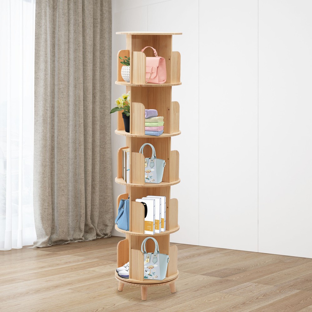 360° Rotating Bookshelf Freestanding Display Stand for Storage & Organization