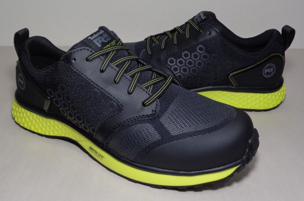 Timberland Size 11.5 M REAXION COMPOSITE SAFETY TOE Black New Men's Work Shoes