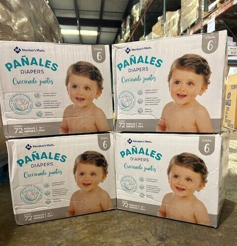 Member's Mark Baby Diapers Size 6 (35+ Pounds), 288 Count, Boxes Are In Spanish