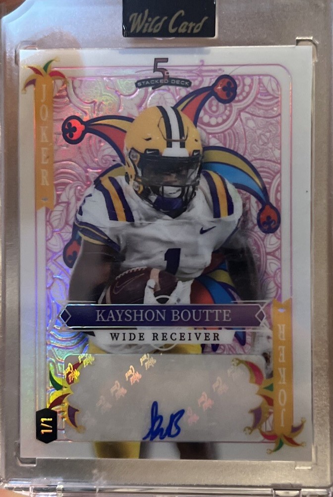 1/1 AUTO KAYSHON BOUTTE Wildcard White & Pink Joker  5 Card Draw  🔥🔥