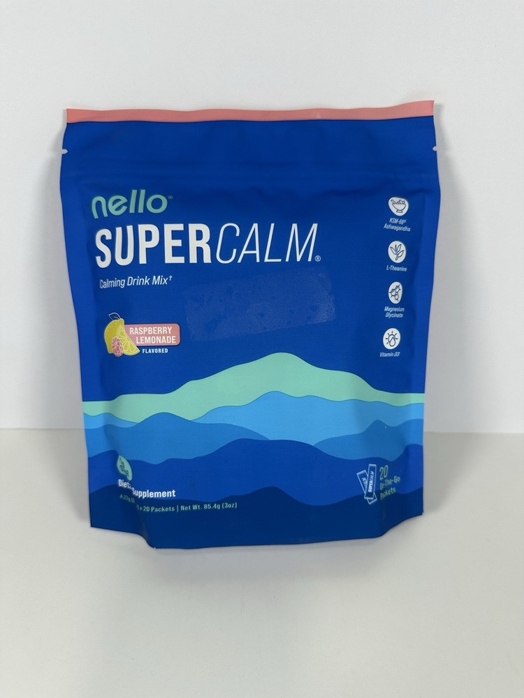 Nello Supercalm Raspberry Lemonade Calming Drink Mix 20ct Exp 11/26