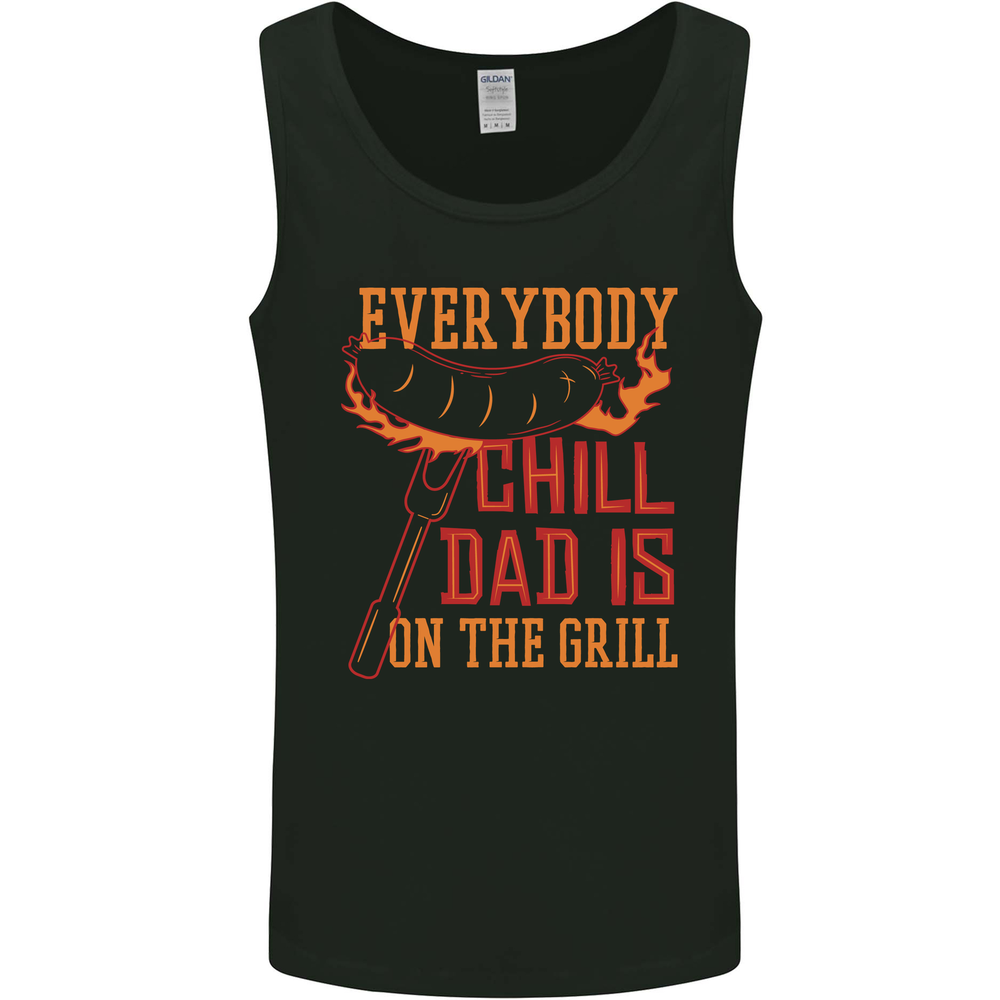 Everybody Chill Dad Is on the Grill Mens Vest Tank Top