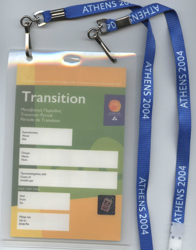 Rare Original 2004 Athens Summer Paralympics IOC Members Day Pass-image