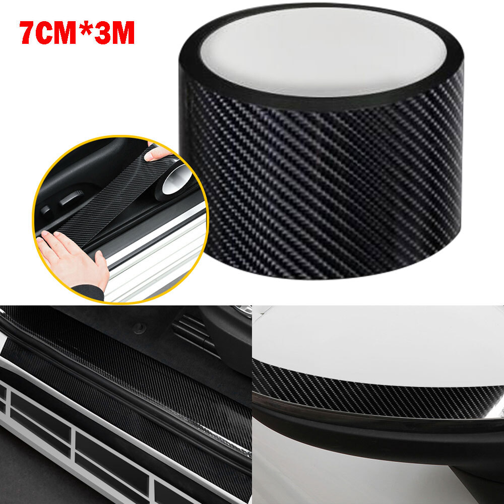 5D Carbon Fiber Car Scuff Plate Door Sill Cover Panel Step Protector Viny M