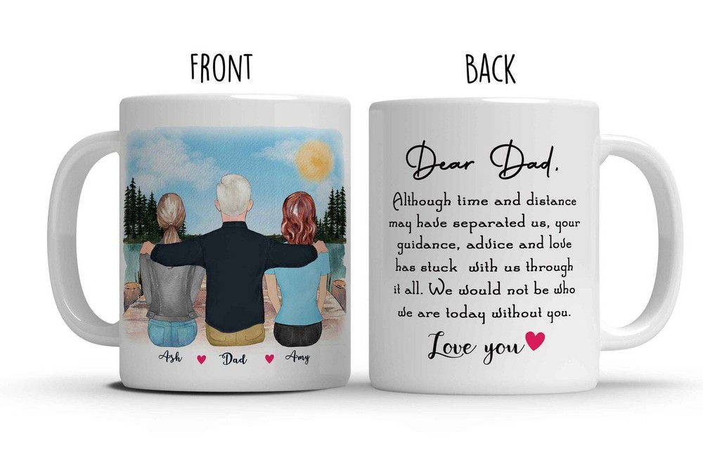 Taza Personalizada Padre Hijas Regalo Día del Padre Para Papá Regalo De Hijas