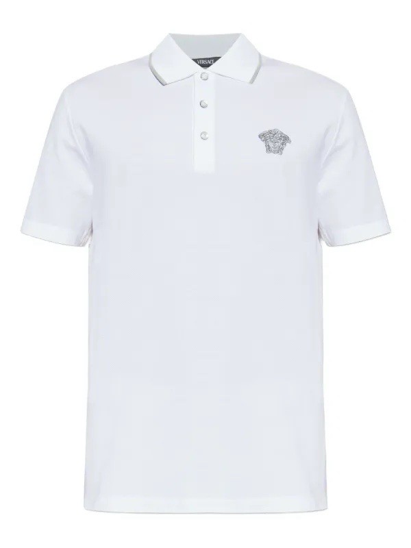 BNWT Versace Polo Medusa Embroidered Logo White Size 5XL