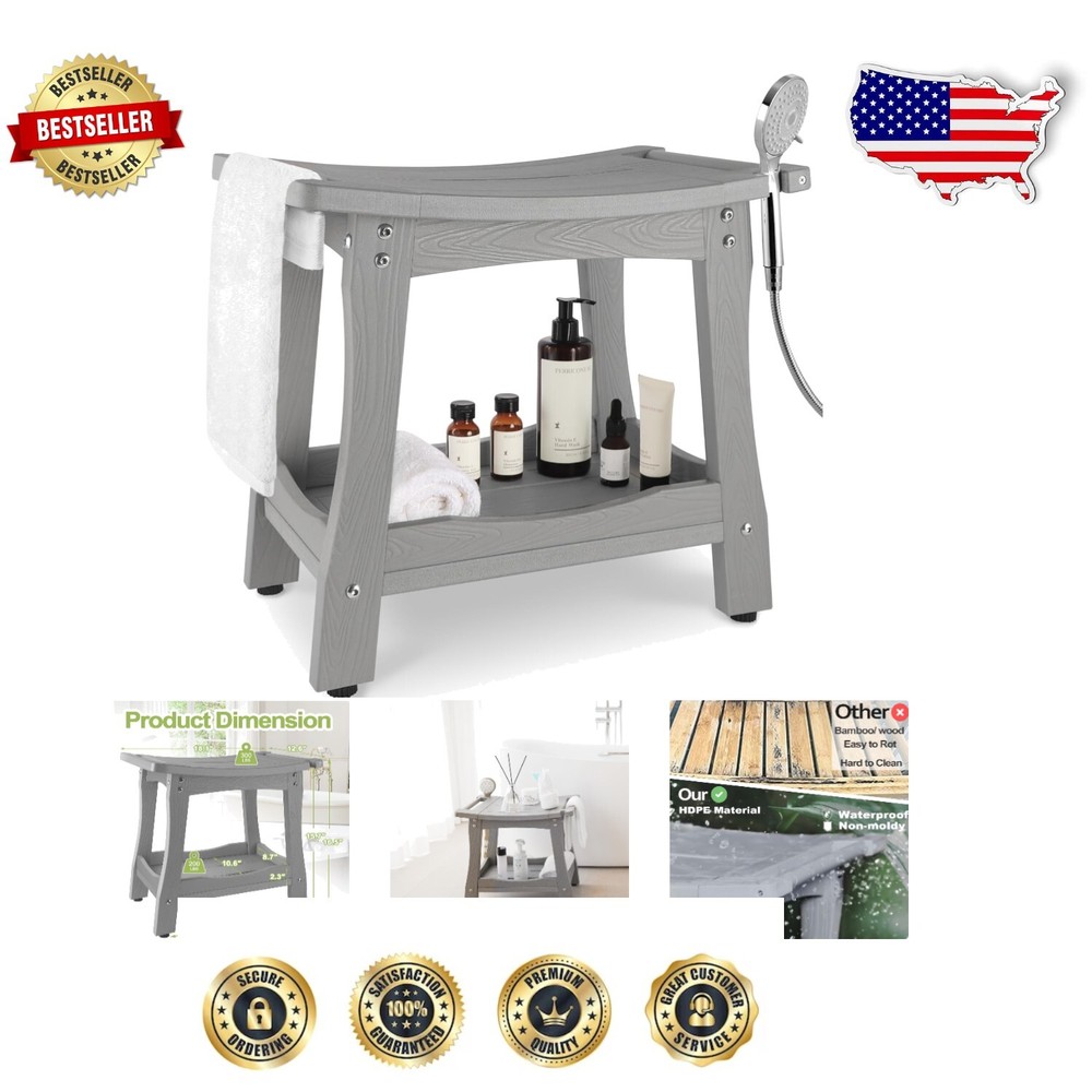 Versatile Shower Stool with Waterproof Design & Easy Assembly - Perfect for Spa